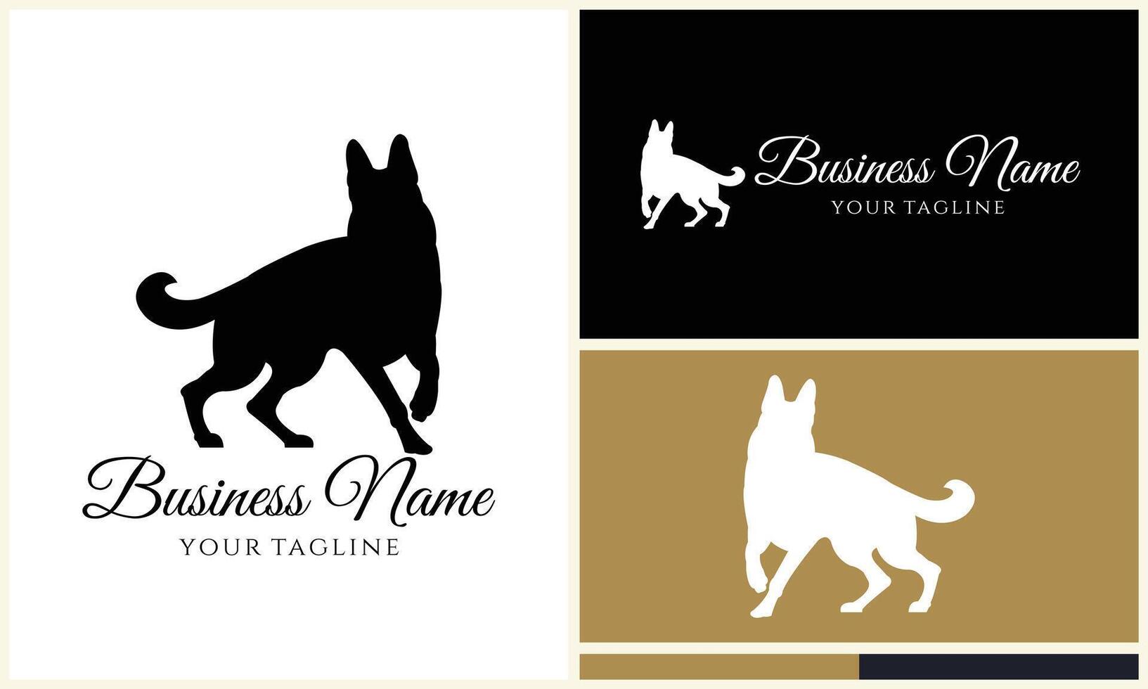 silhouette vector dog logo template