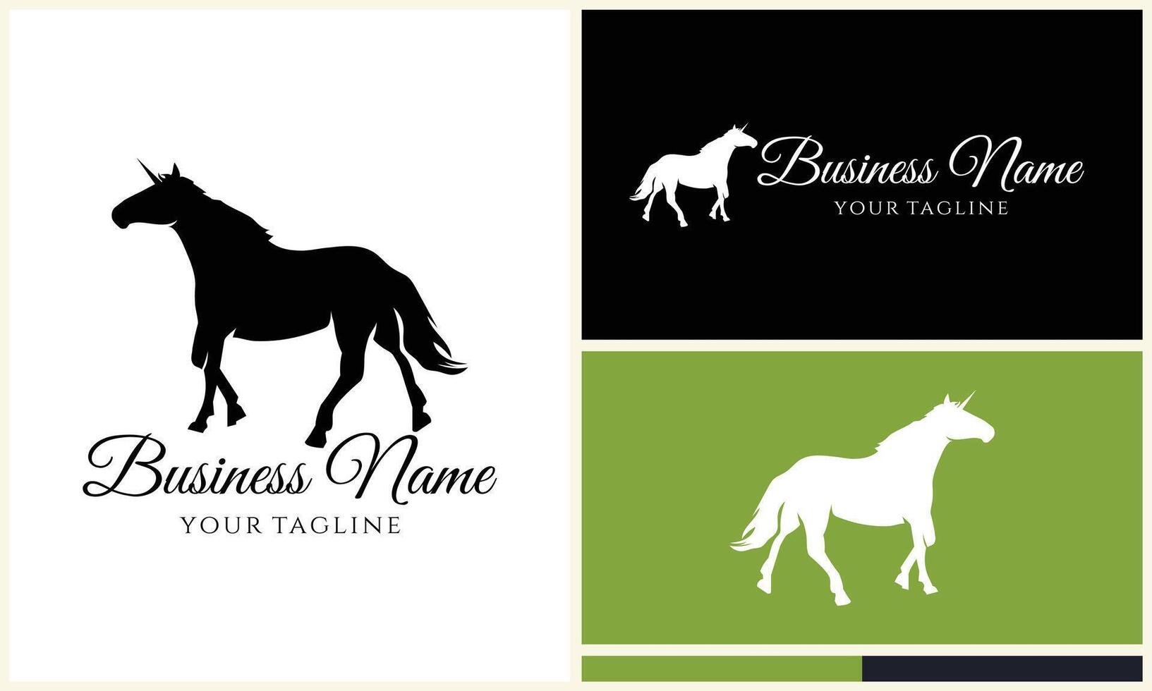 silhouette vector horse logo template