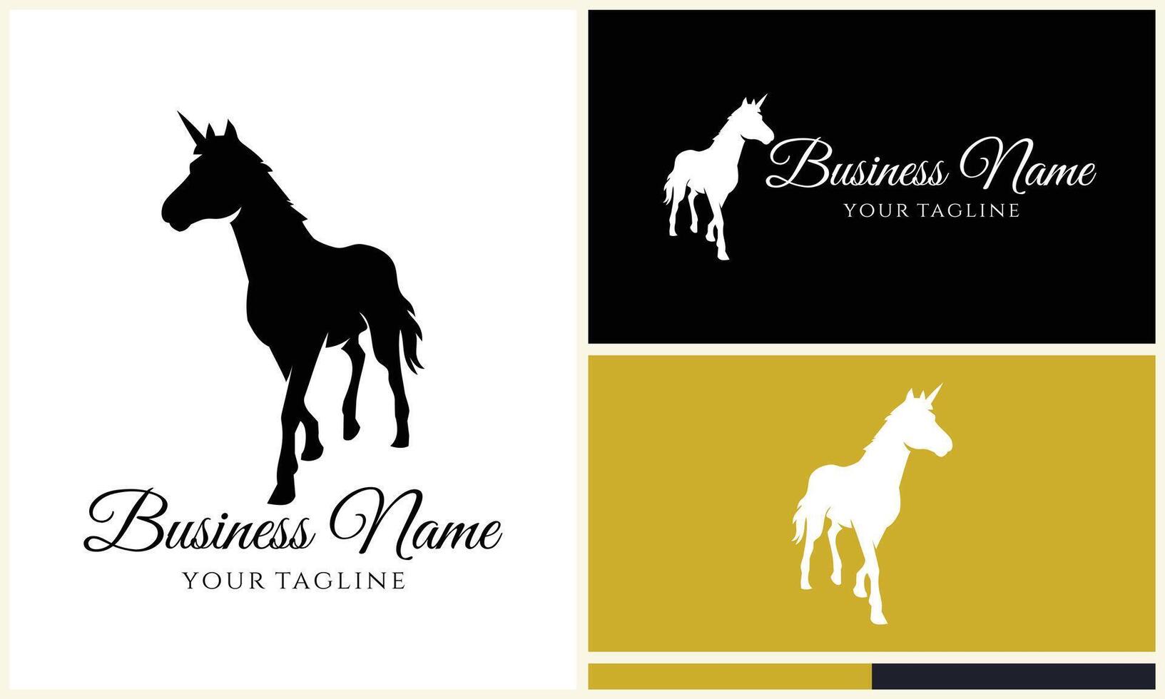 silhouette vector horse logo template