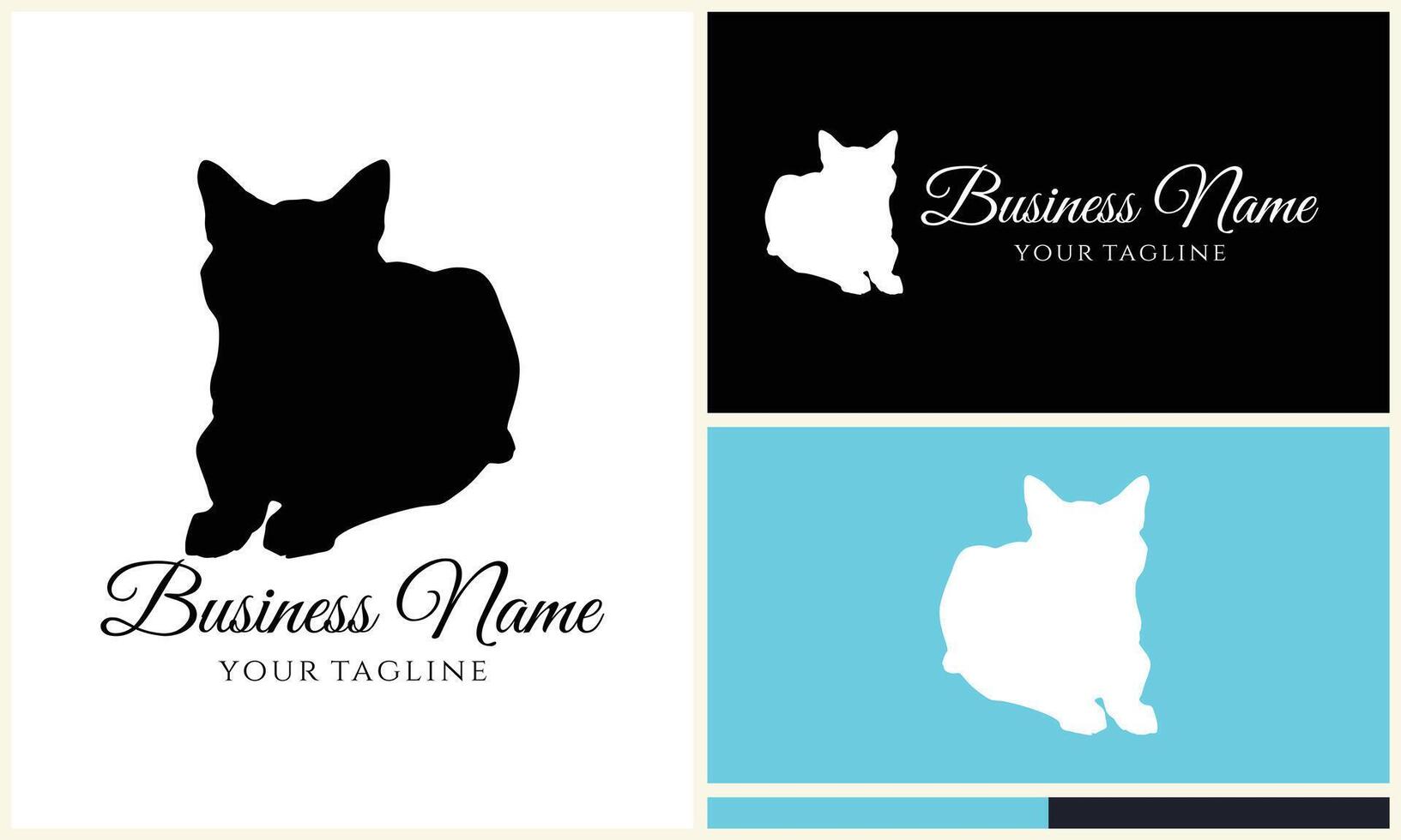 silhouette vector cat logo template