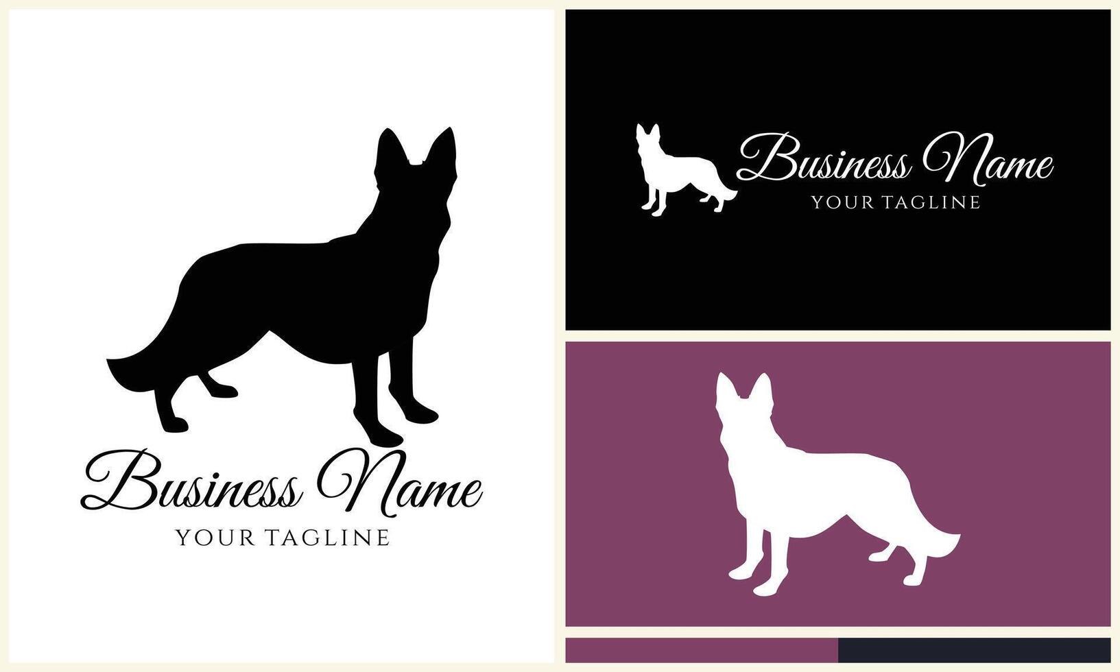 silhouette vector dog logo template