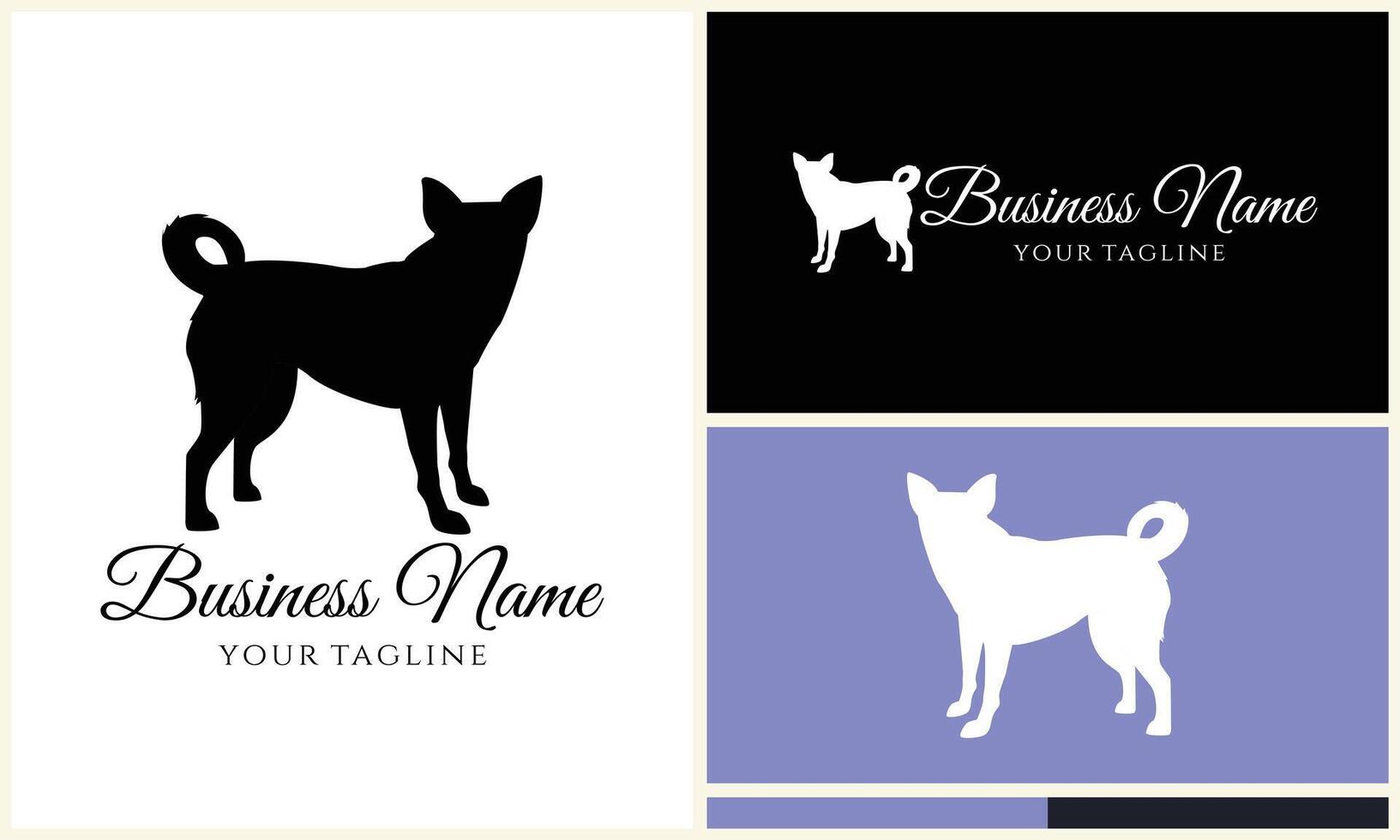 silhouette vector dog logo template