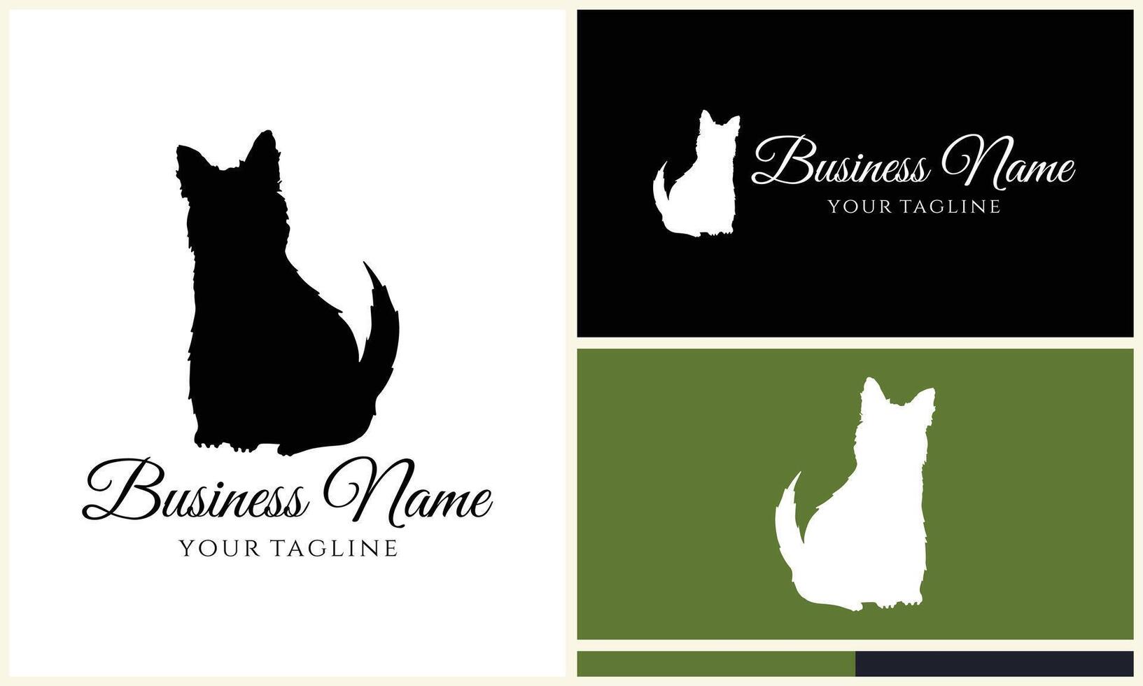 silhouette vector cat logo template