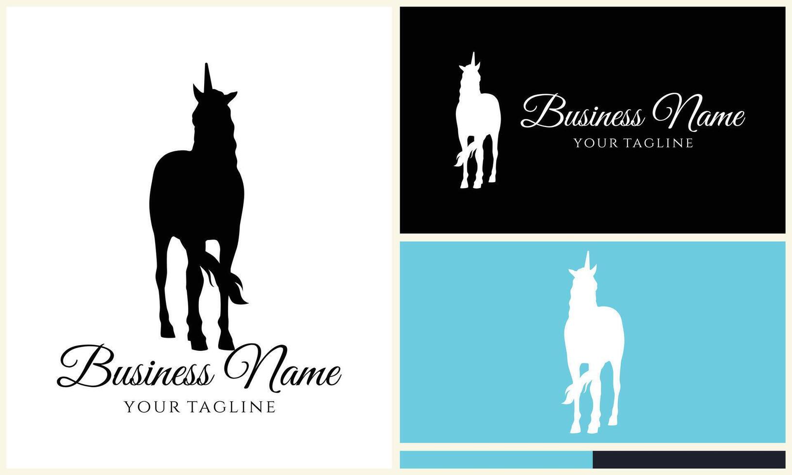 silhouette vector horse logo template