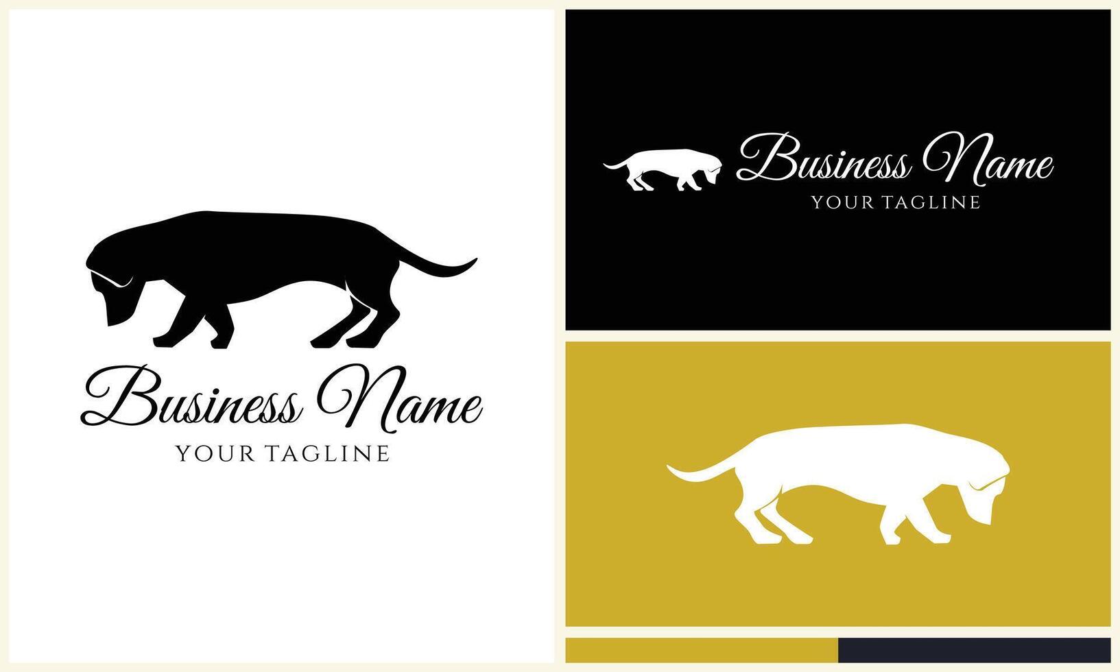 silhouette vector dog logo template