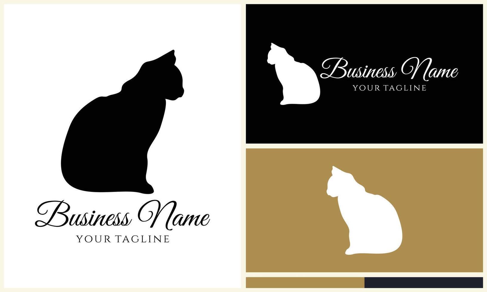 silhouette vector cat logo template