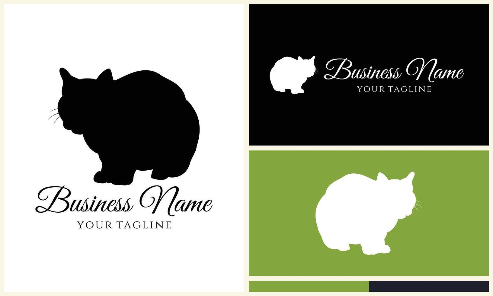 silhouette vector cat logo template