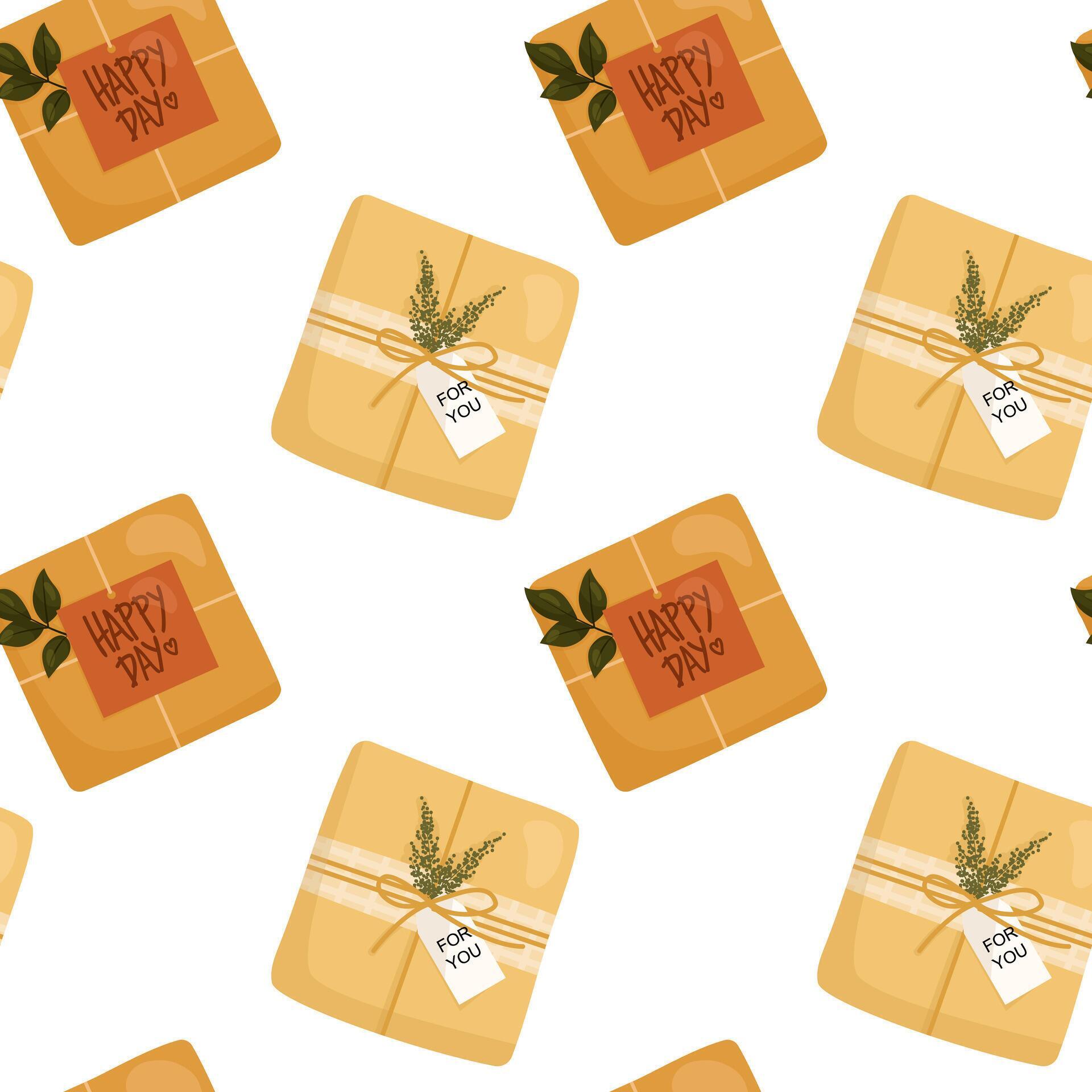 Vector pattern with wrapped gifts 37128310 Vector Art at Vecteezy