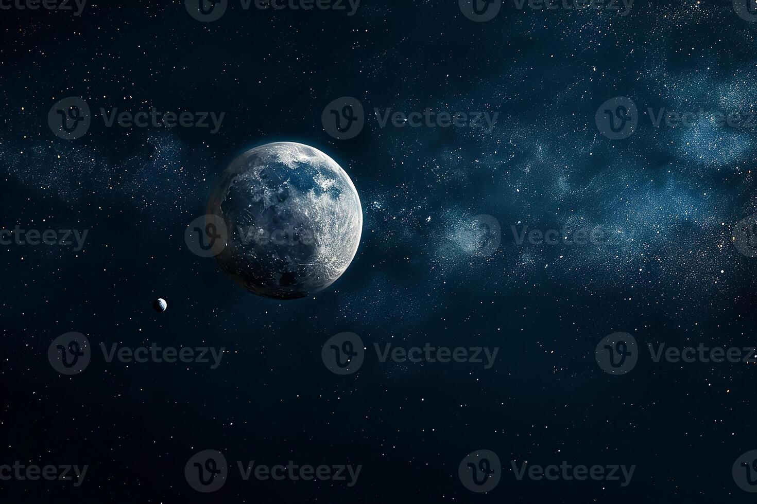 AI generated The Moon view from space photo