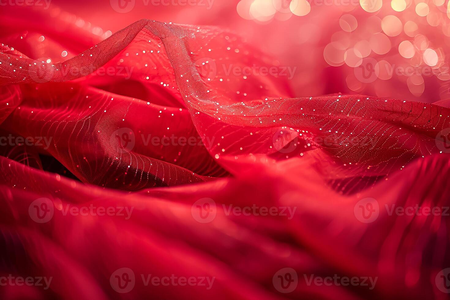 AI generated red color background surrounded by romantic atmosphere of floating Red heart shaped cutout papers photo