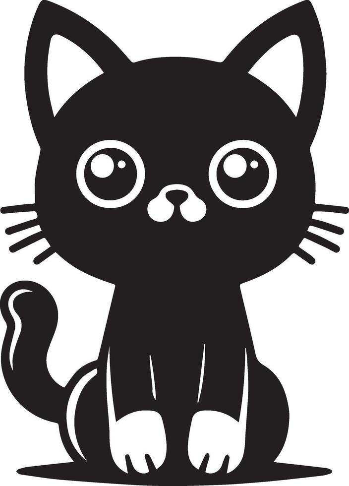 un linda gato silueta vector icono