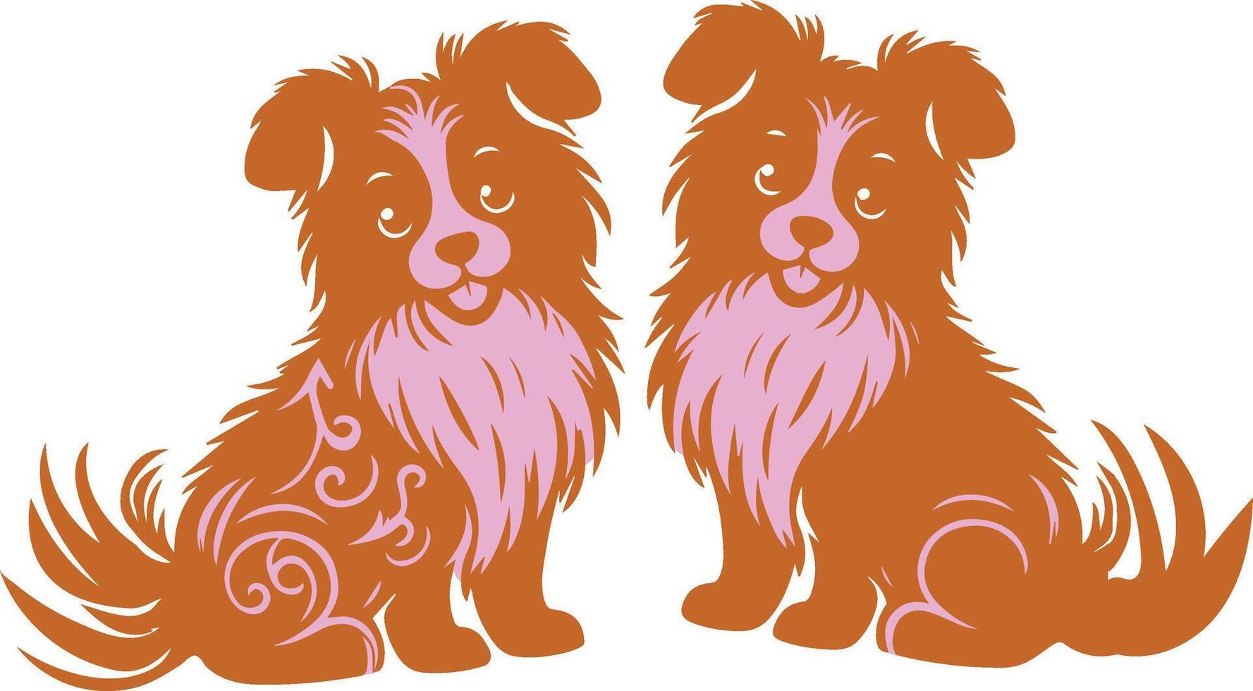 linda y hermosa perro dibujos animados vector Arte