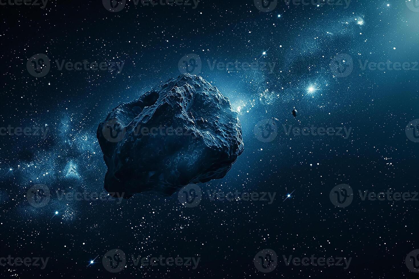 ai generado asteroide en el espacio foto