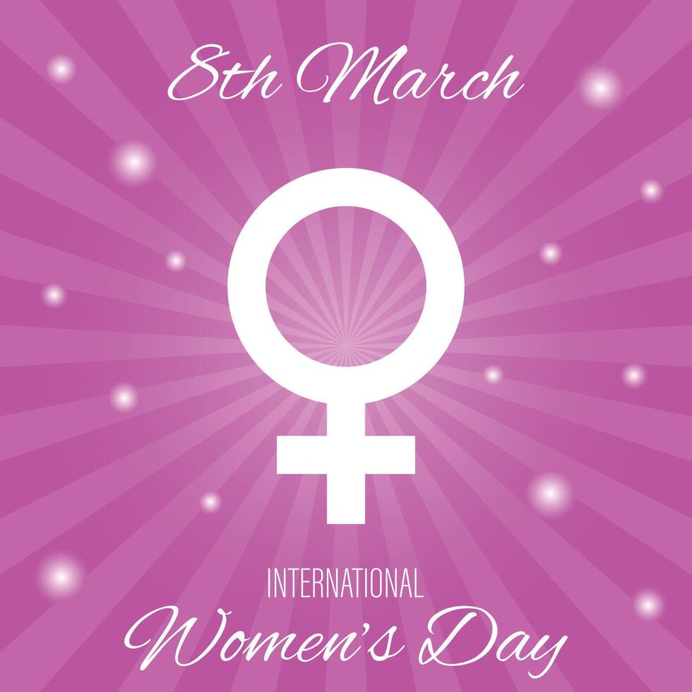 International Women's Day template for Social Media Post, Card, Banner. Female gender sign. Vector illustration