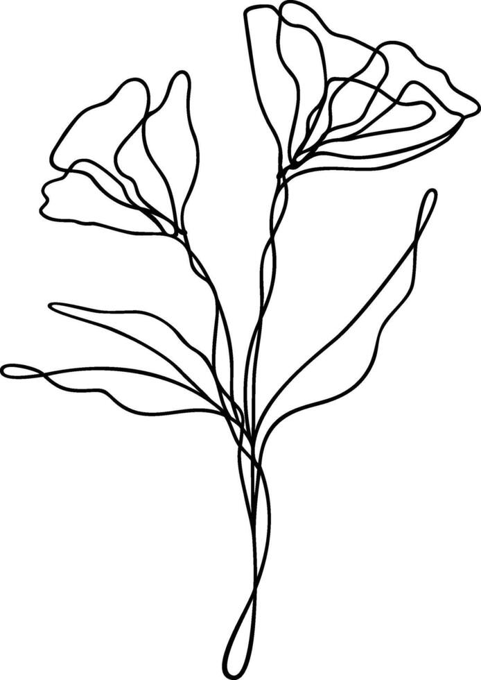 Flower Continuous Line Art vector