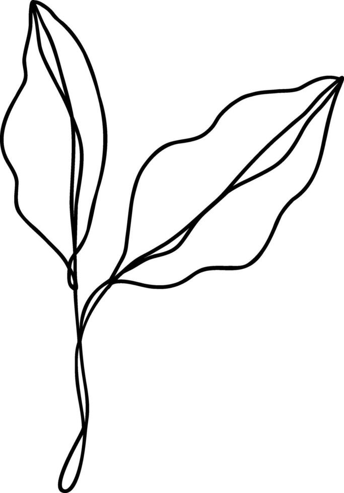 Leaf One Line Art vector