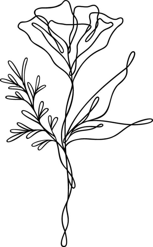 Flower Continuous Line Art vector