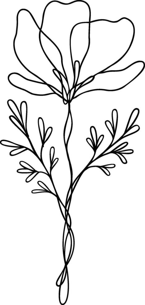 Flower Continuous Line Art vector