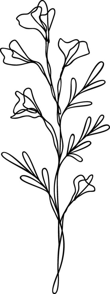 Flower Continuous Line Art vector