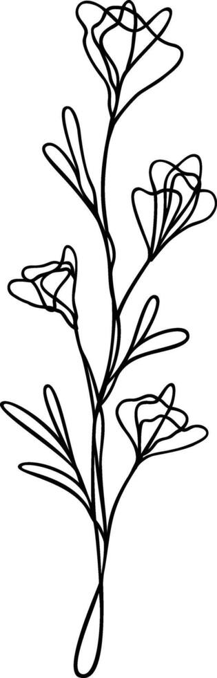 Flower Continuous Line Art vector