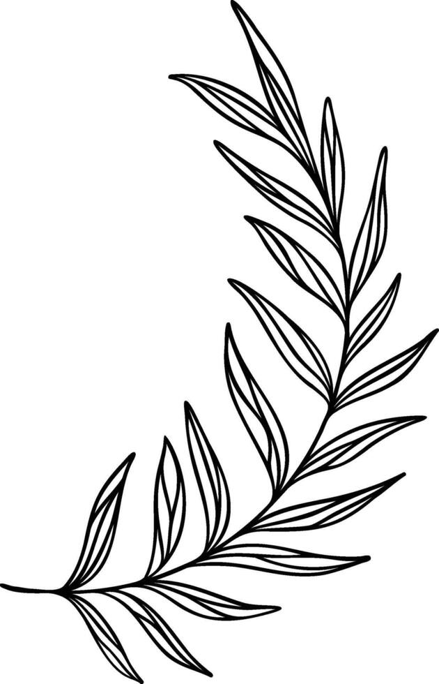 Leaf Line Art vector