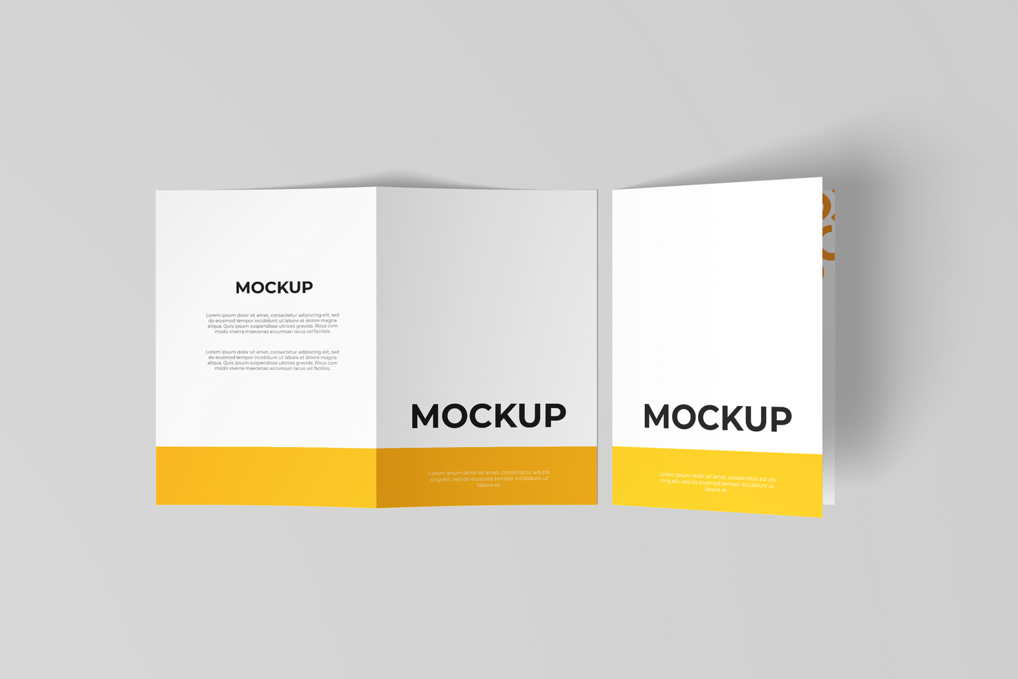 Bifold Brochure Flyer Mockup Top View psd