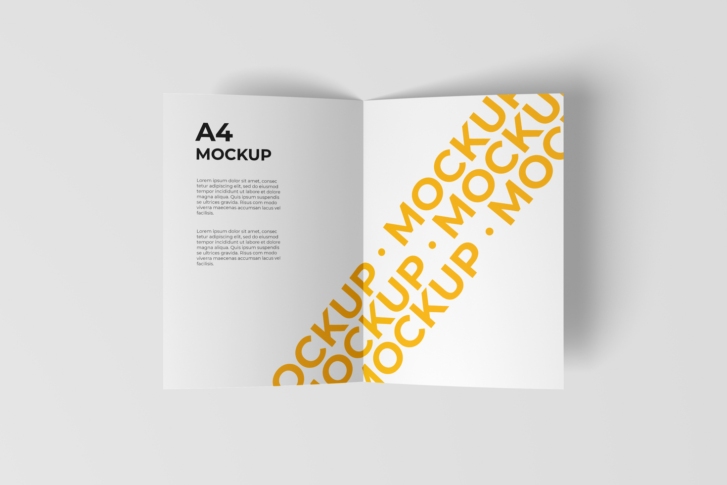 Bifold Brochure Flyer Mockup Top View psd