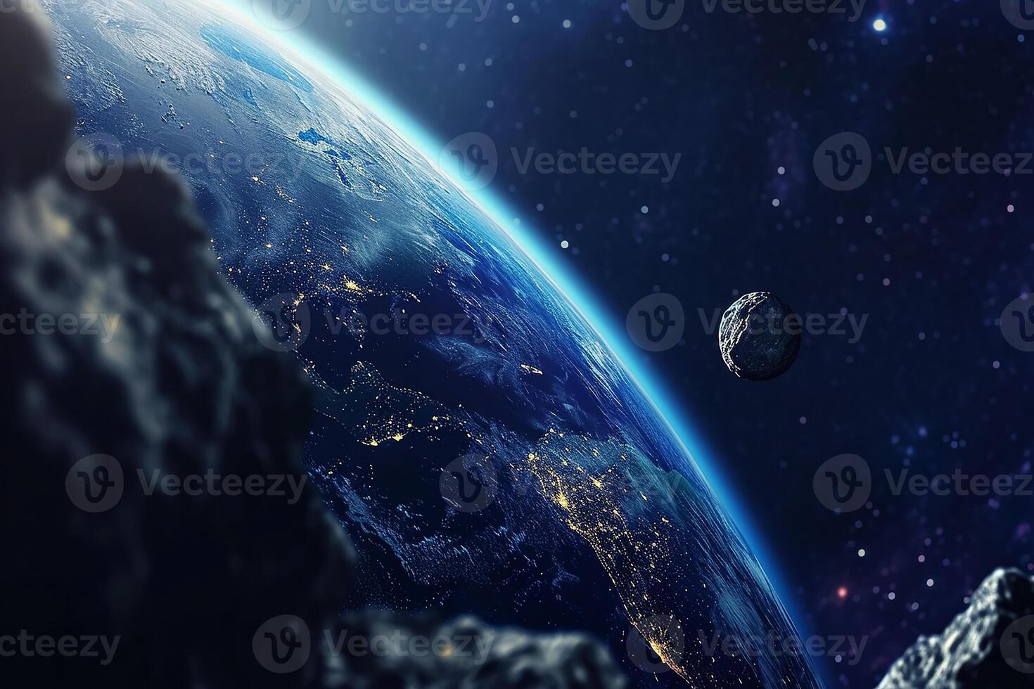 AI generated Asteroid in the space photo