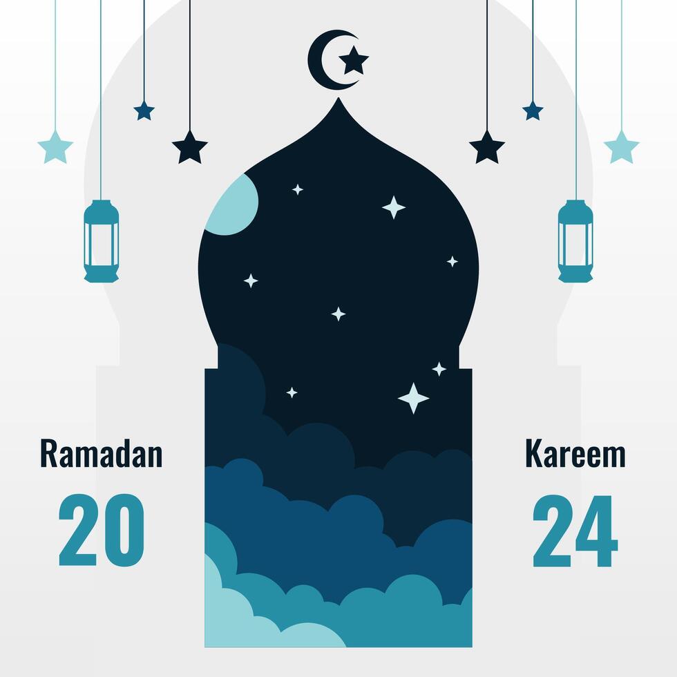 Islamic Ramadan card and banner design template. Ramadan kareem design. Ramadan greeting card vector