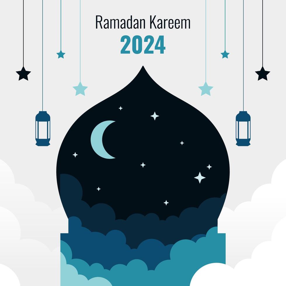 Islamic Ramadan card and banner design template. Ramadan kareem design vector