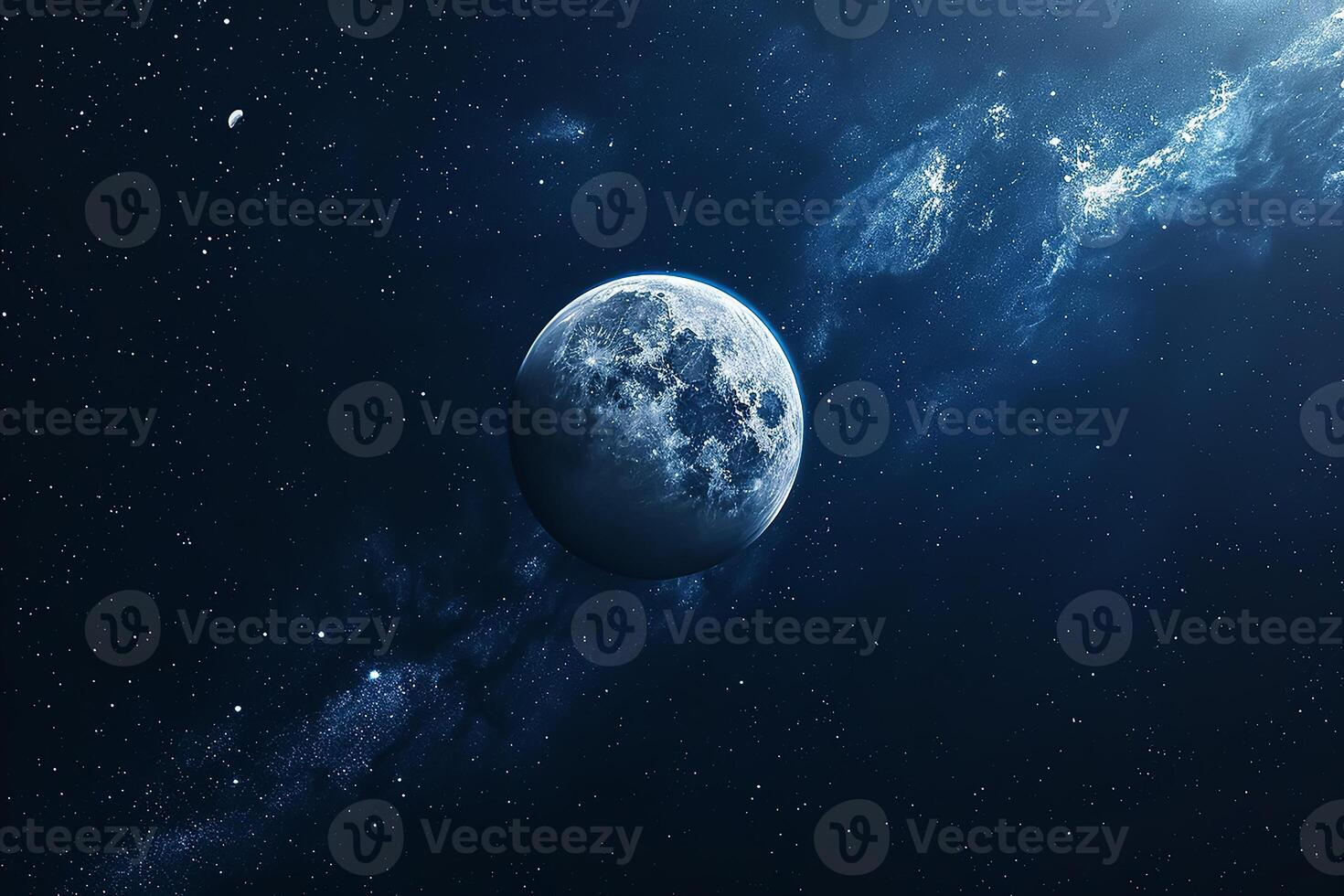 AI generated The Moon view from space photo