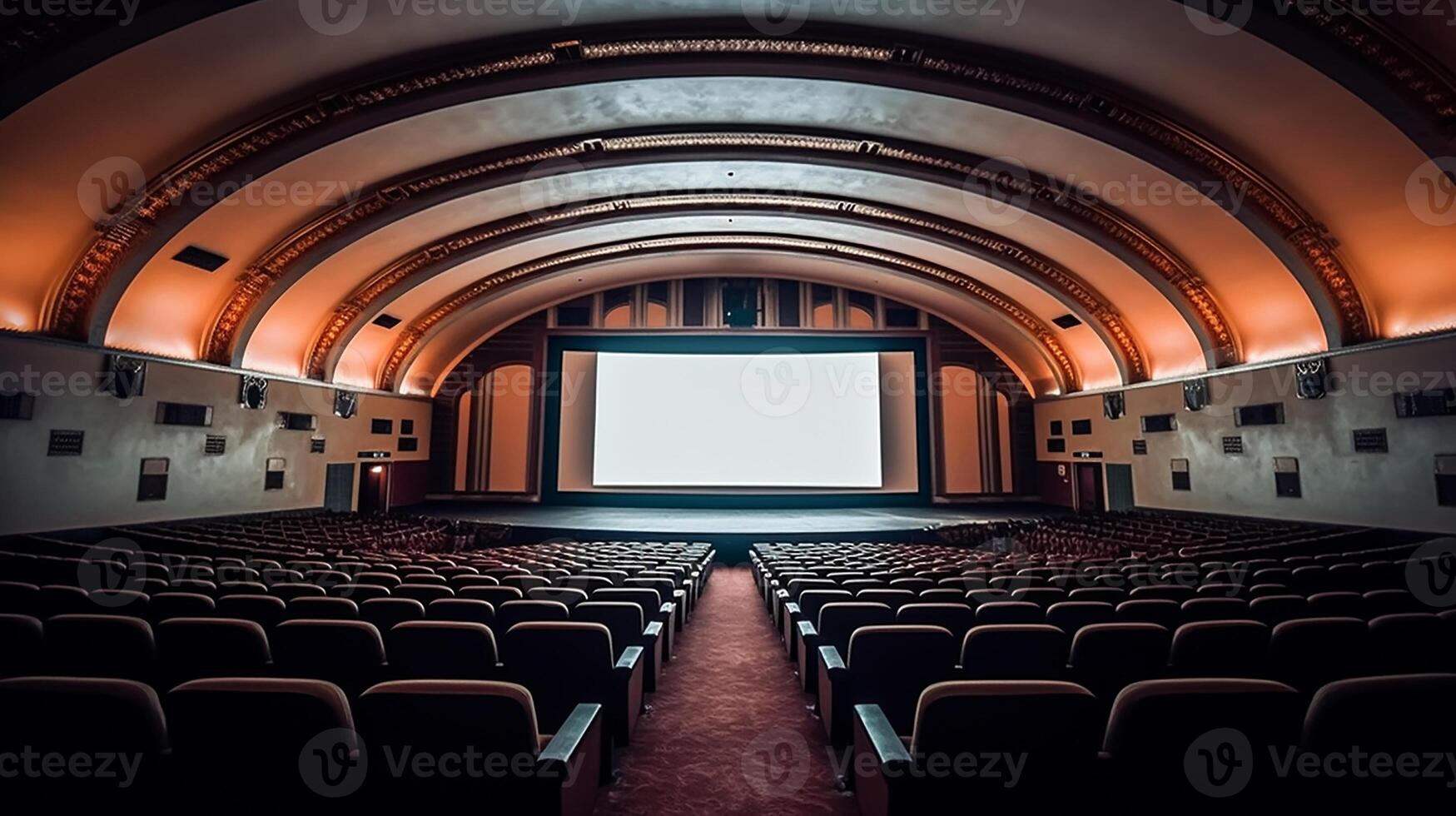 AI generated Empty cinema interior view photo