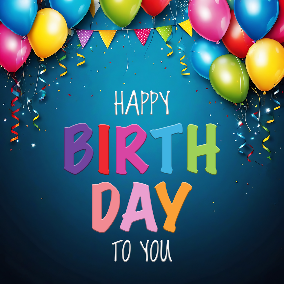 AI generated PSD digital birthday celebration social media post template