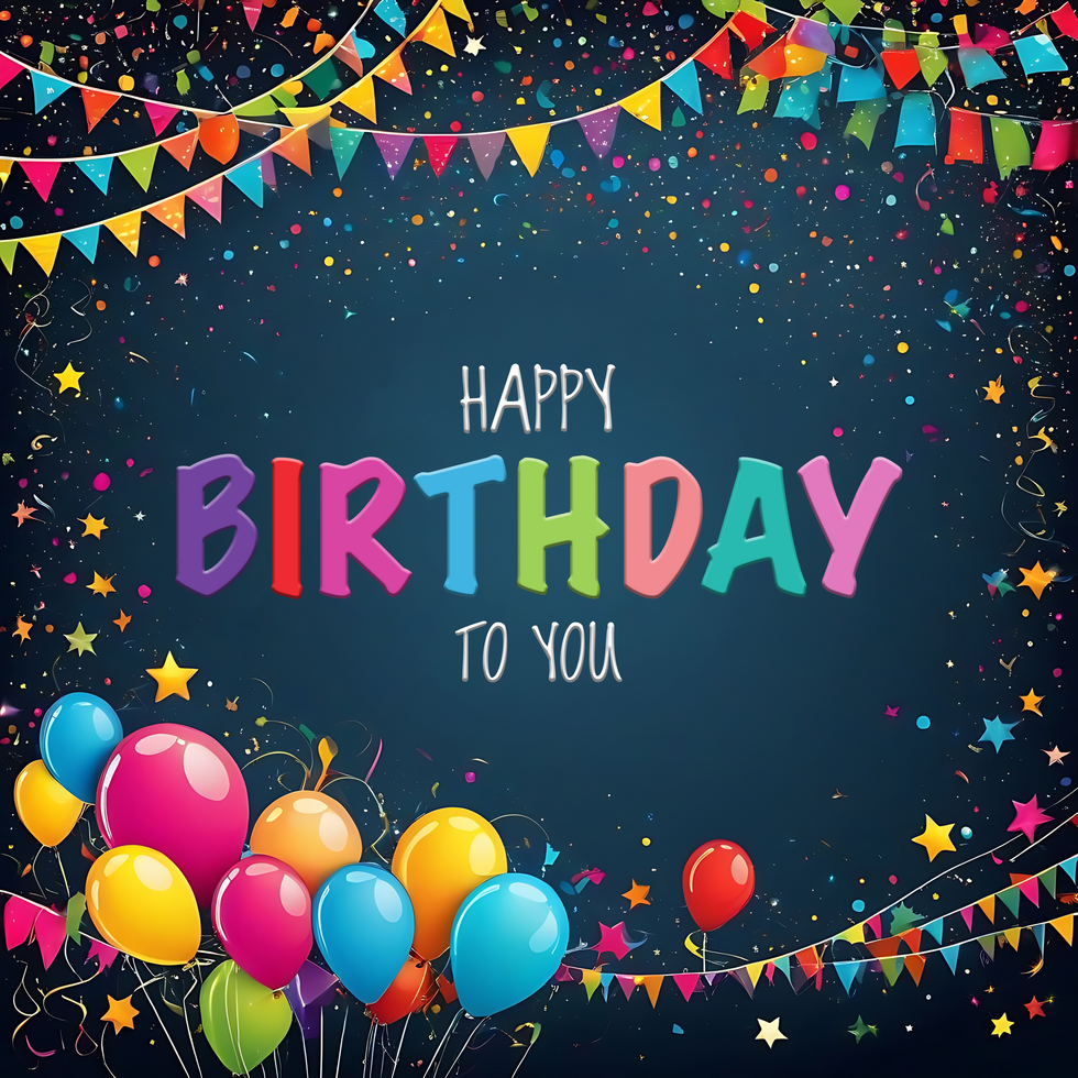 AI generated PSD digital birthday celebration social media post template