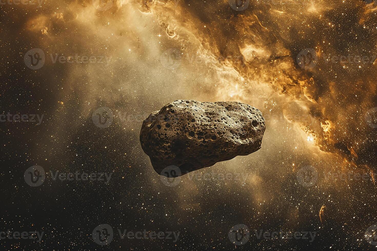 ai generado asteroide en el espacio foto