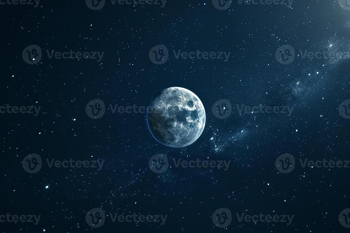 ai generado el Luna ver desde espacio foto