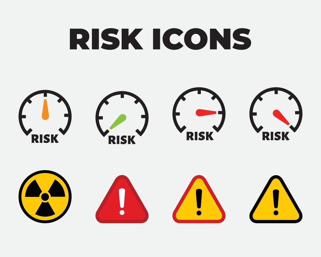 risk icons set, vector illustration