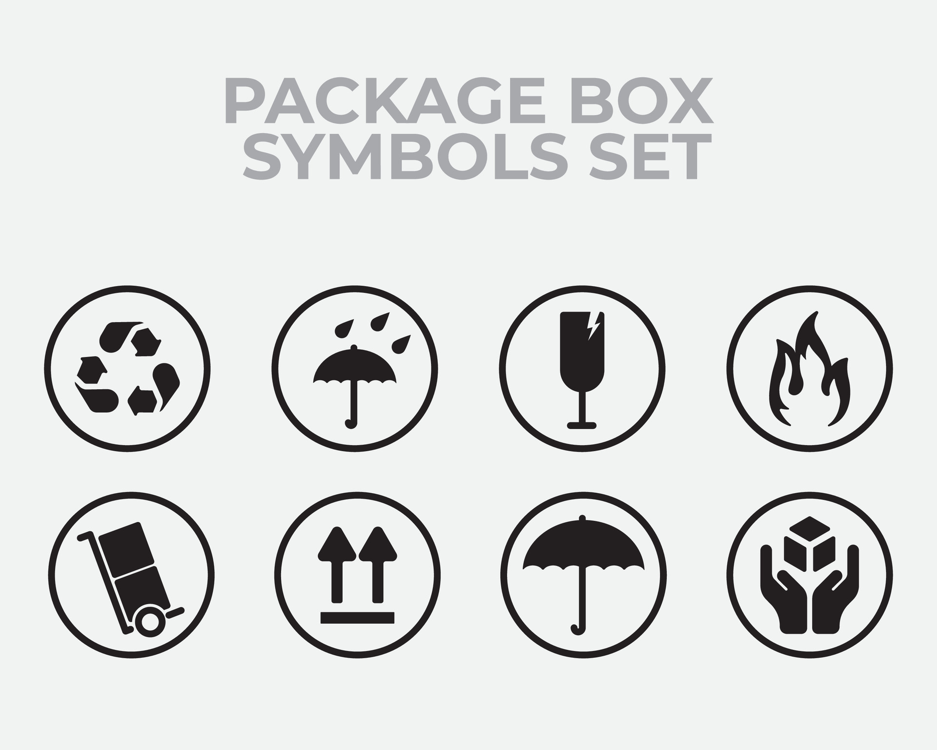 a set of six symbols for package box 37129055 Vector Art at Vecteezy