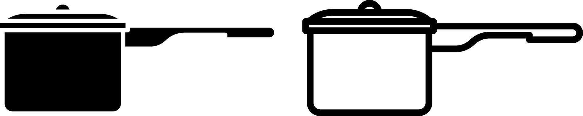 cacerola icono, firmar, o símbolo en glifo y línea estilo aislado en transparente antecedentes. vector ilustración