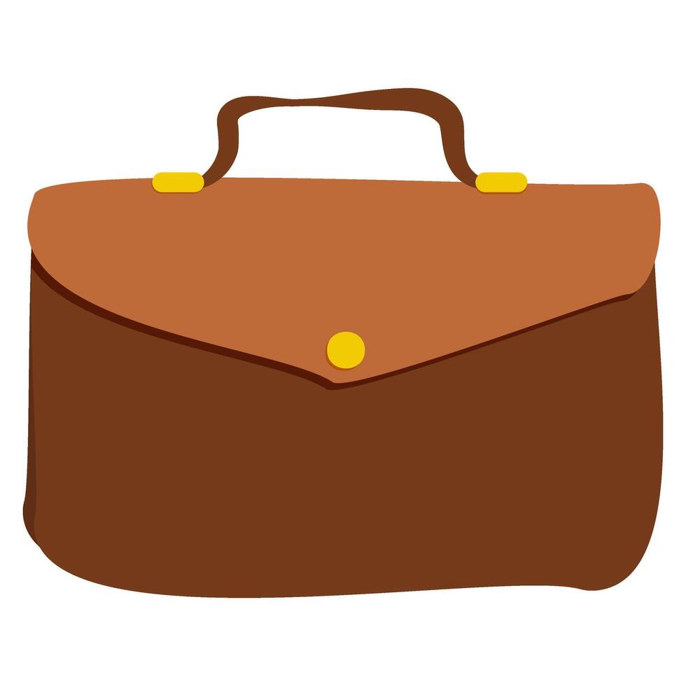 brown business briefcase vector flat element