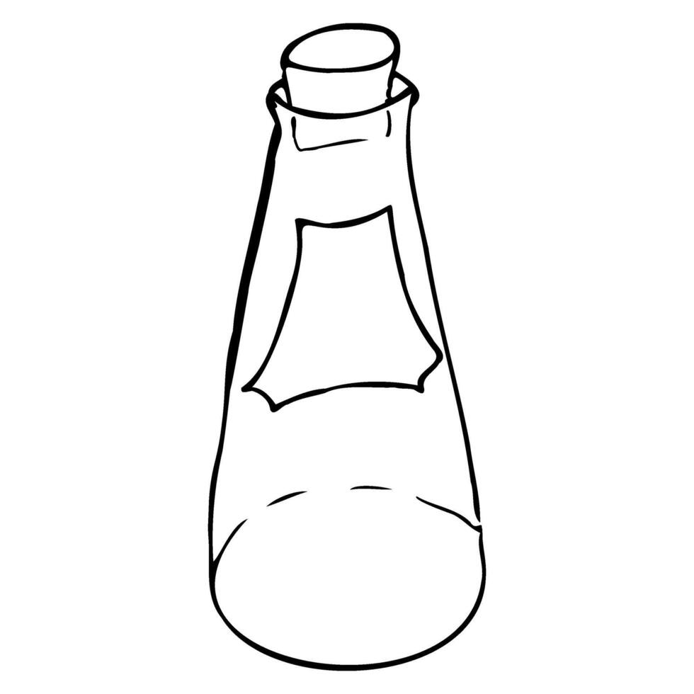 botella con tapón vector para líquido negro garabatear