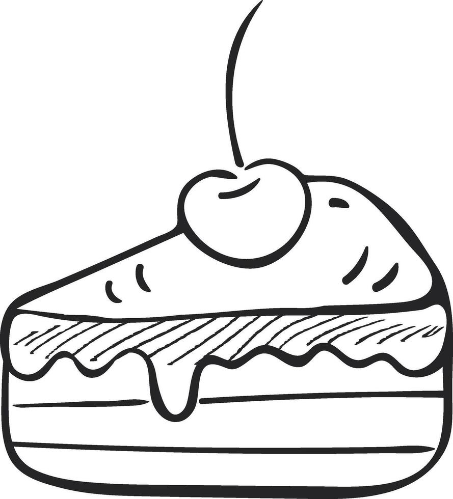 Dooddle sweet cake vector