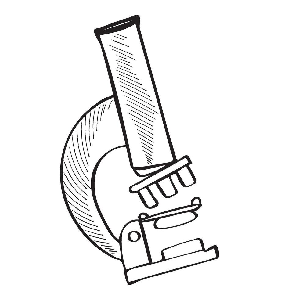 Science microscope doodle vector