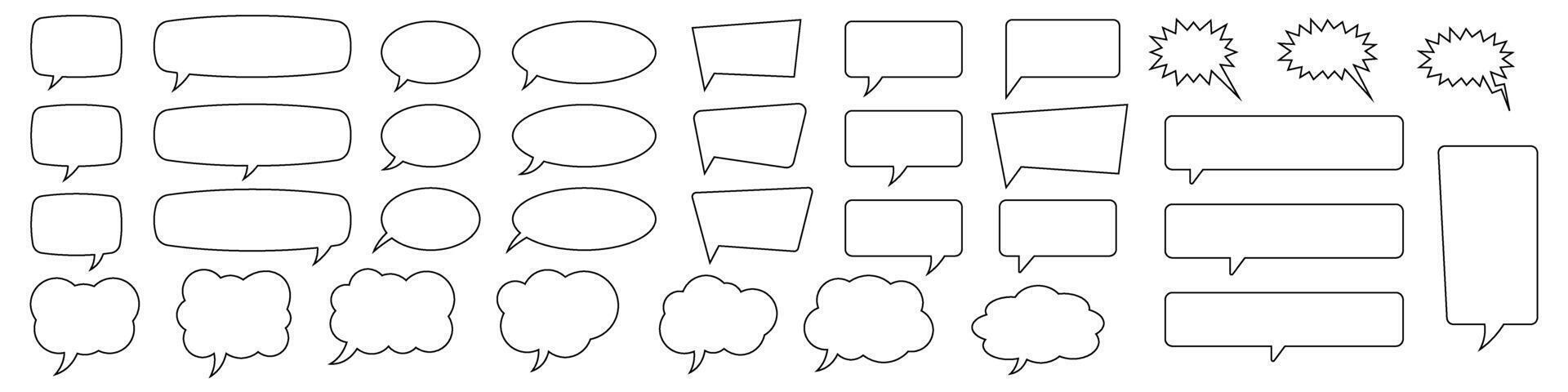 Speech bubble, speech balloon, chat bubble line art vector icon for apps and websites.