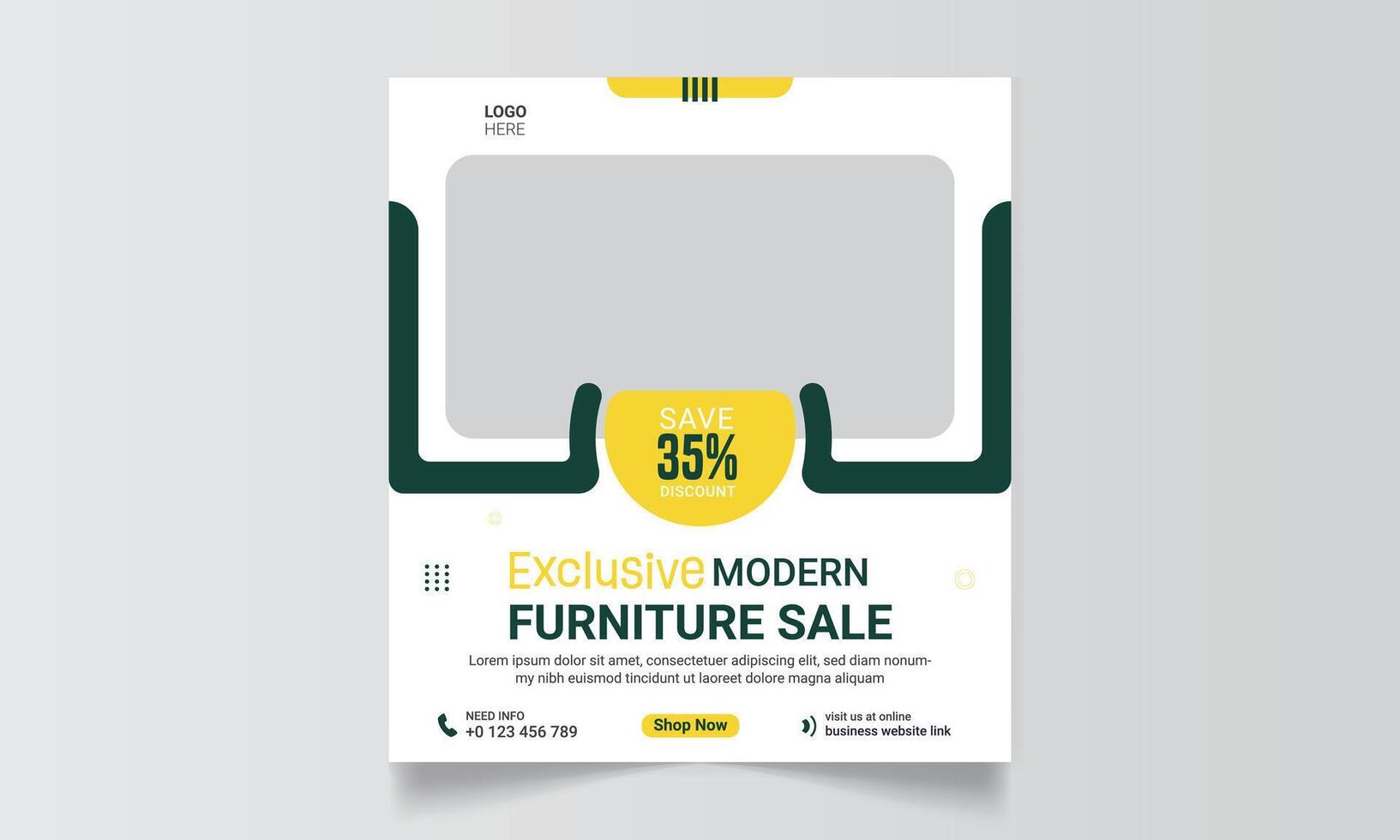 furniture Sale Social media post or web banner vector template