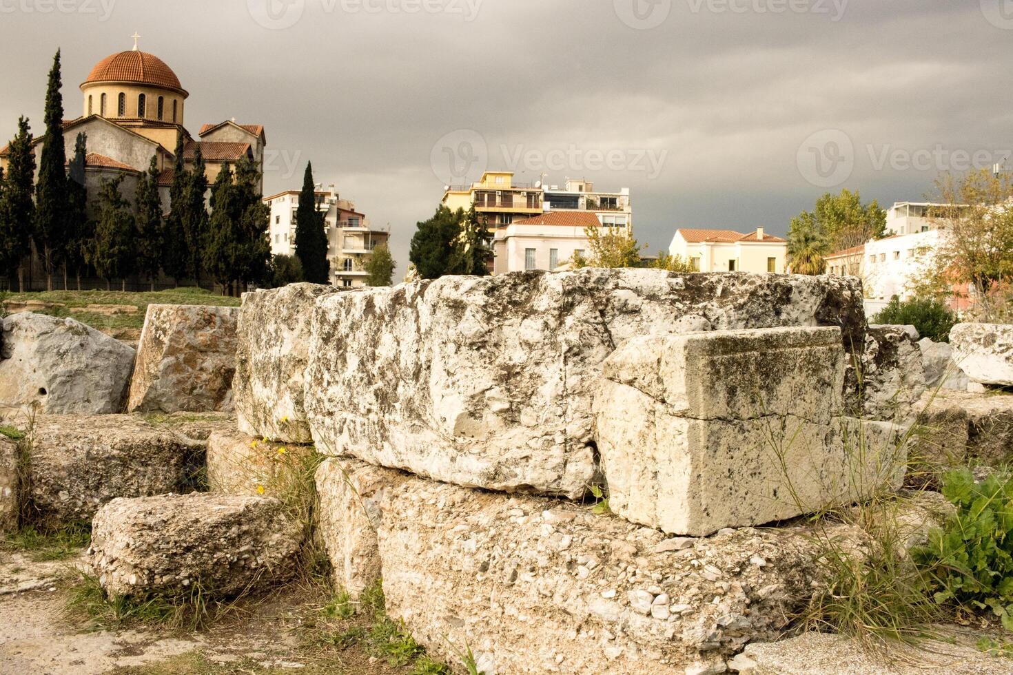 el antiguo cementerio y arqueológico sitio de kerameicos en Atenas, Grecia foto