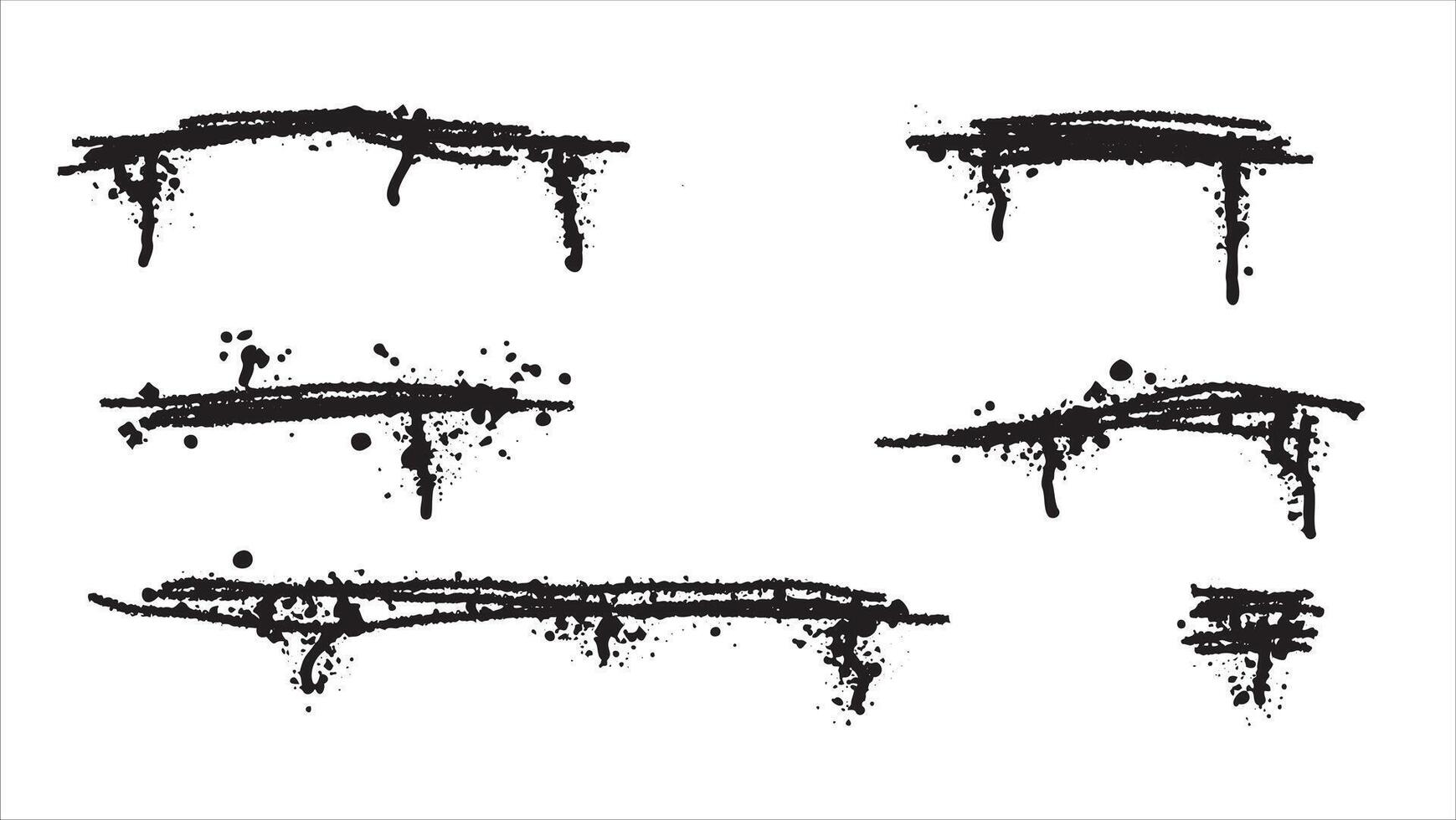 Graffiti Paint Line. Funky urban street element. Grunge texture aerosol brush stroke. Airbrush dot grunge illustration. Ink splash sketch. vector