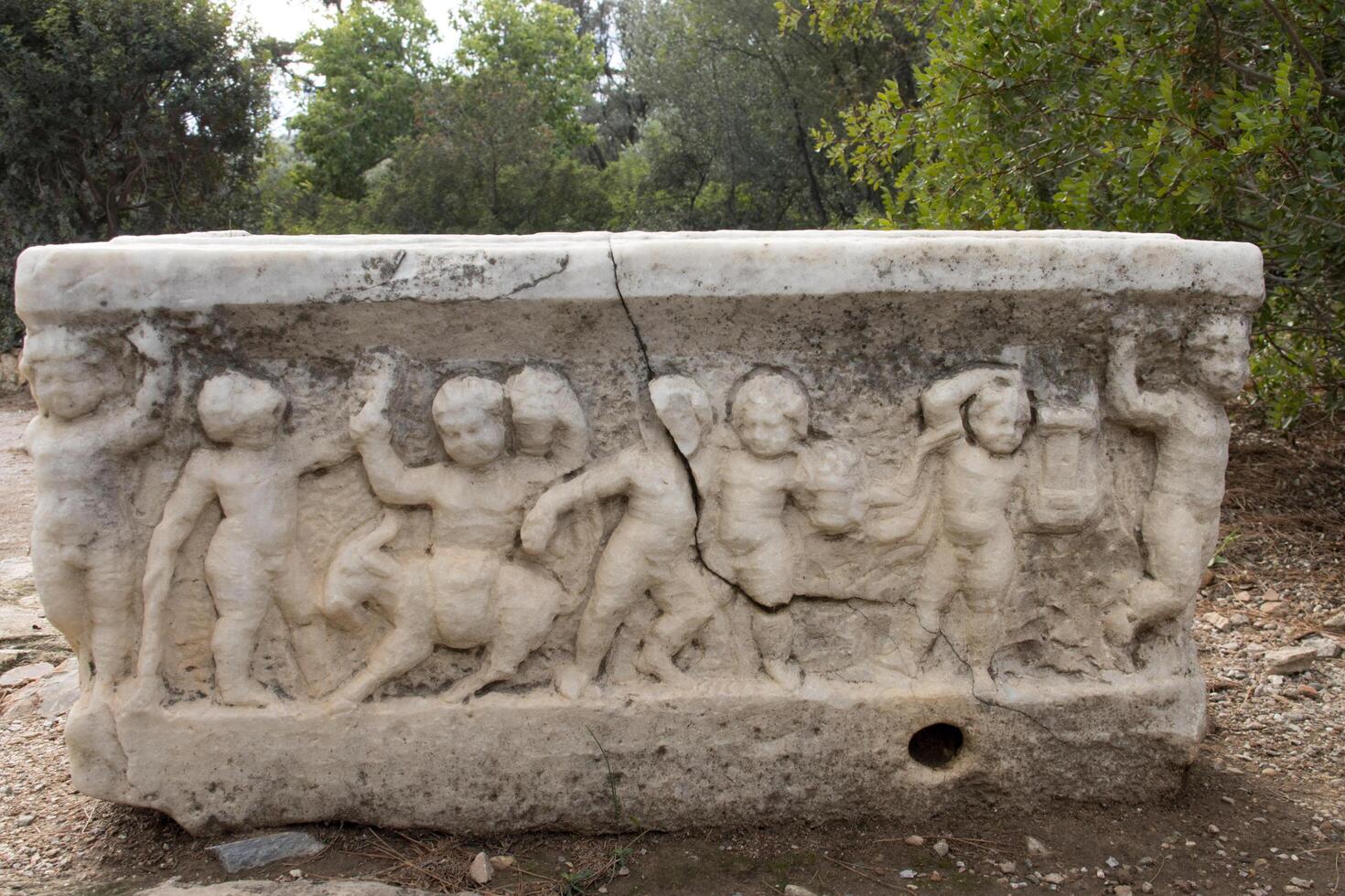 Athens Greece December 16 2023 The many different ruins that can be found inside the Ruins of The Ancient Agora in Athens, Greece photo