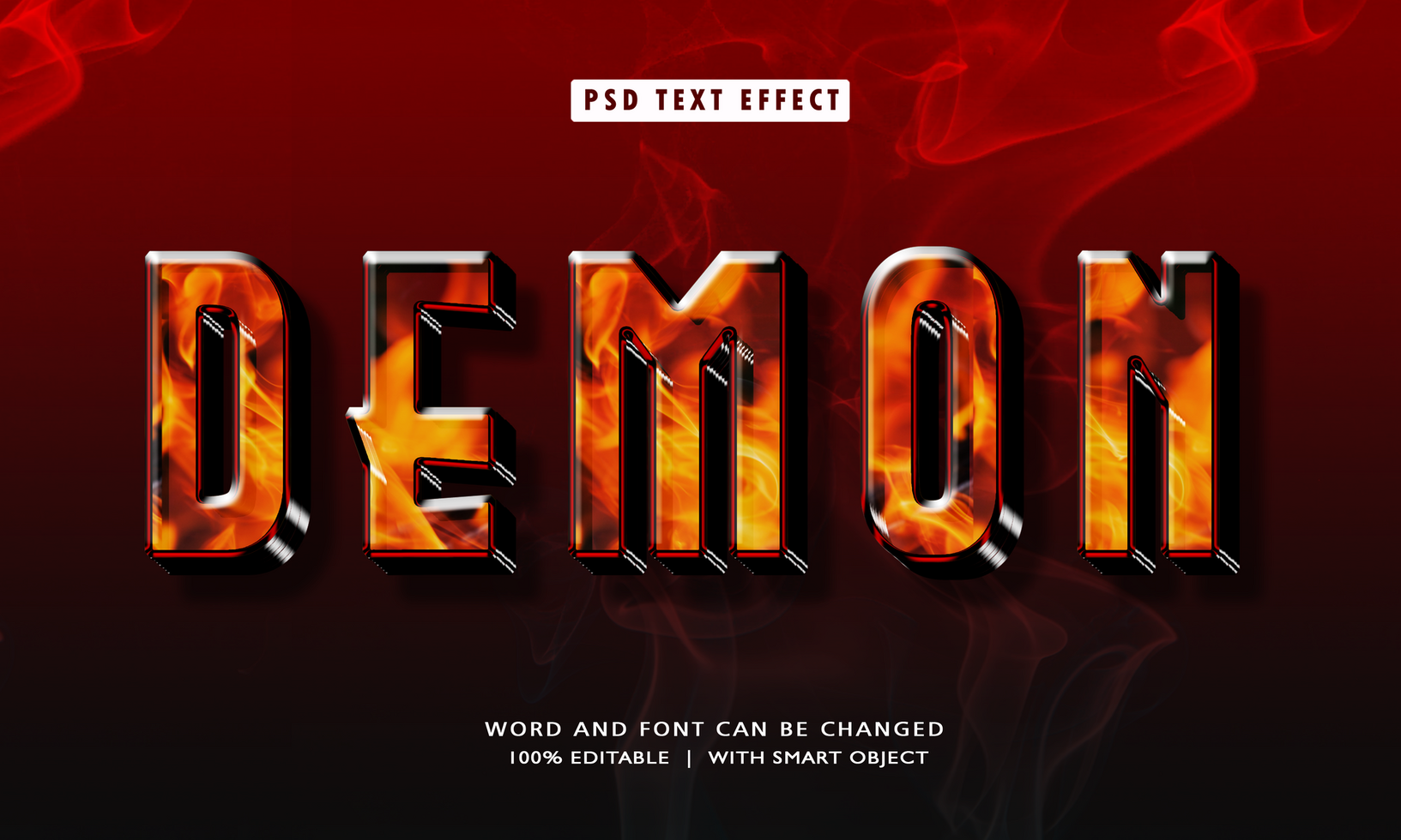 Demon 3D Editable Text Effects psd
