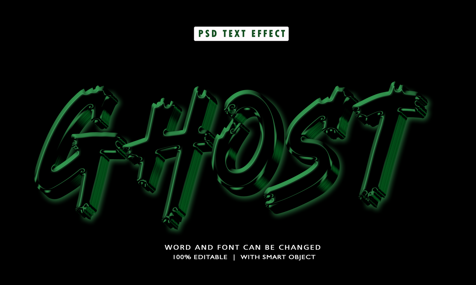 Ghost 3D Editable Text Effects psd